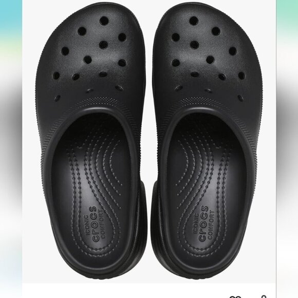 CROCS Unisex Mens 10 Women's 12 Black Siren Elevated Clogs - Size 12 NWT - Picture 7 of 7